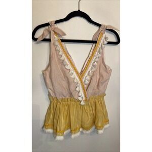 Anthropologie The Impeccable Pig Blouse Top‎ Boho Tassels Size Small